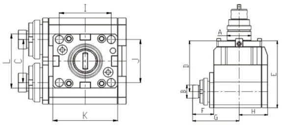 90 DEGREE DOUBLE HEAD DRIVEN TOOL HOLDER DIMENSION 90 DEGREE DOUBLE HEAD DRIVEN TOOL HOLDER DIMENSION