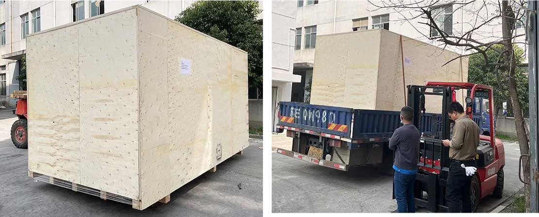 CNC slant bed lathe packing for export