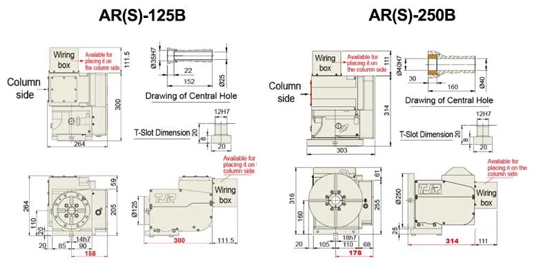 AR(s)-125B rotary table dimension AR(s)-125B rotary table dimension