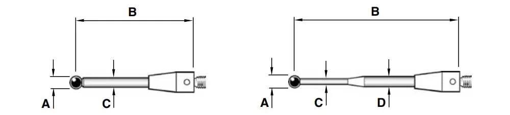 OSP60 styli dimensions