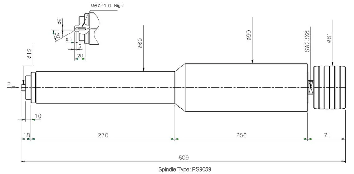 PS9059 Belt Drive Spindles Dimension PS9059 Belt Drive Spindles Dimension