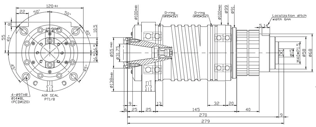 B30-100 Belt spindle dimensions B30-100 Belt spindle dimensions