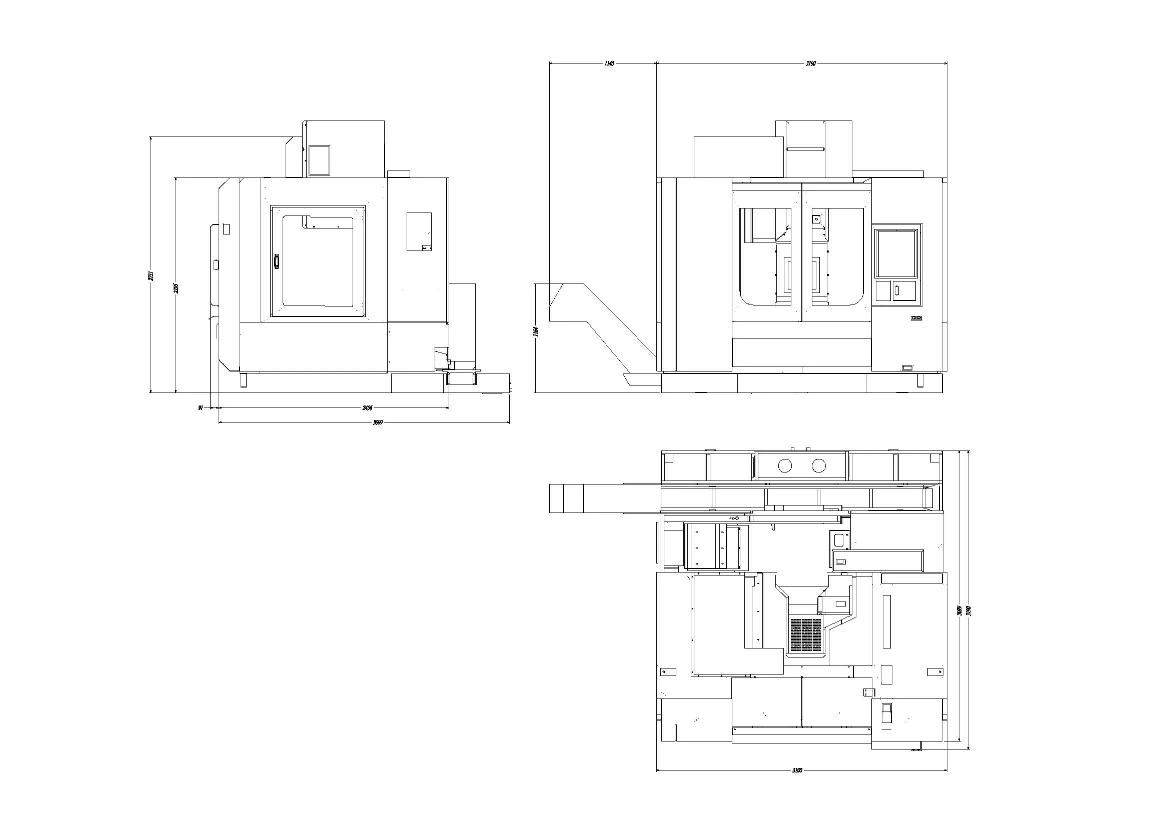 VMC1160 VERTICAL MACHINING CENTER DIMENSION VMC1160 VERTICAL MACHINING CENTER DIMENSION