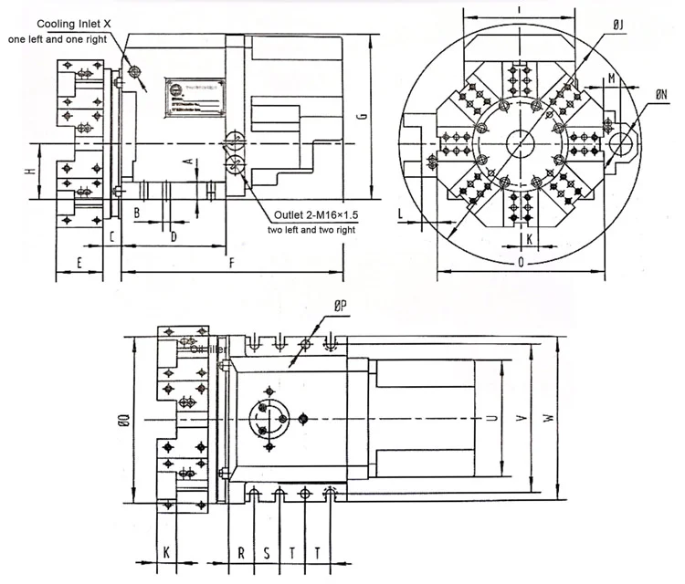 BWD series electric turret dimension