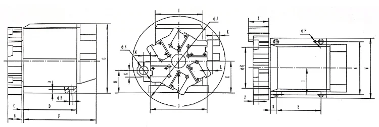 XWD Series Electric Turret Dimension
